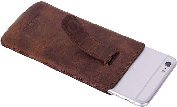 Solo Pelle Lederhülle kompatibel für das Apple iPhone XS Max Ledertasche (Vintage Braun)