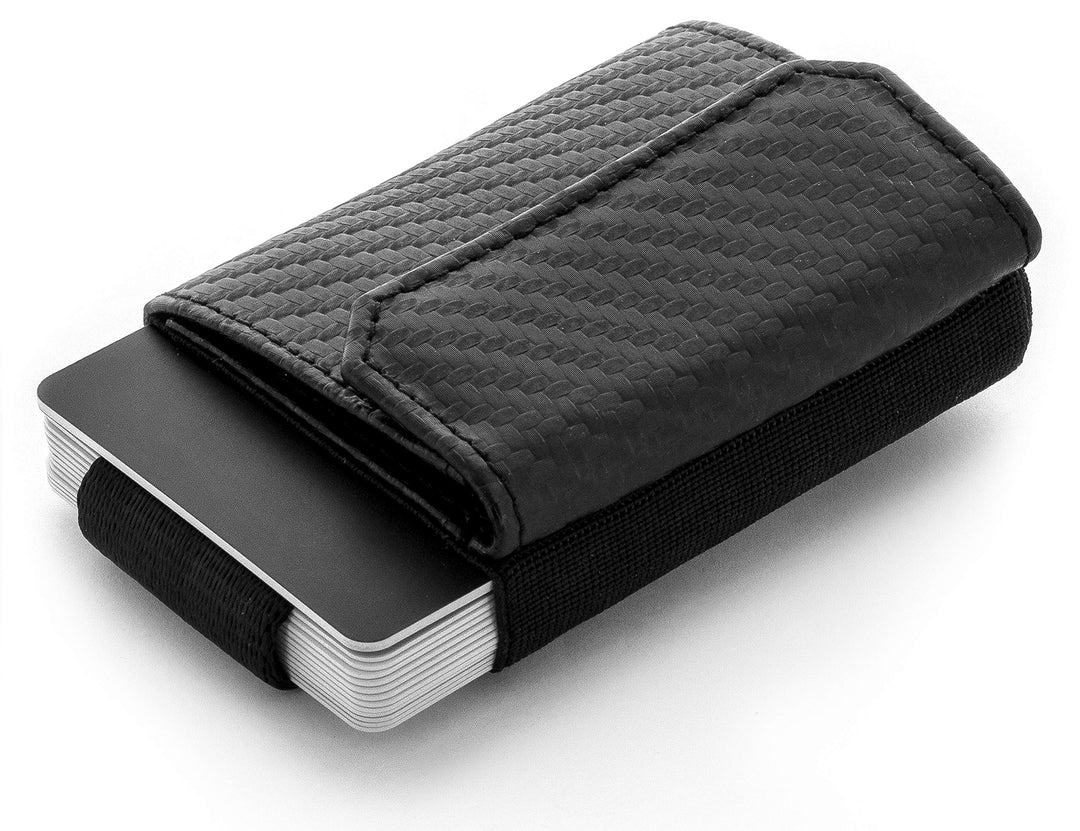 Jaimie Jacobs Minimalist Wallet Nano Boy Pocket Mini Geldbörse aus Textil mit Zugband schmaler Karte