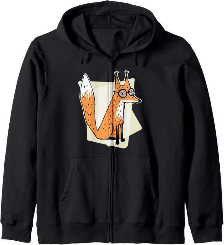 Nerdly Fuchs trägt Brille Lustiges Geschenk Fun Kapuzenjacke