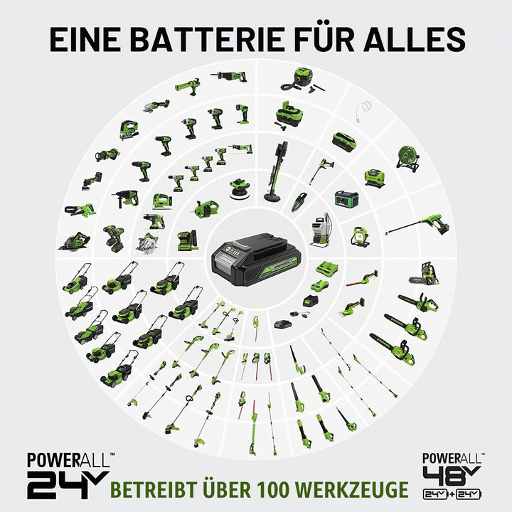 Greenworks 24 V Akku-Bohrschrauber, 35 Nm, Bürstenloser Motor, 18 Stufen Drehmomentstufen, 13 mm-Boh
