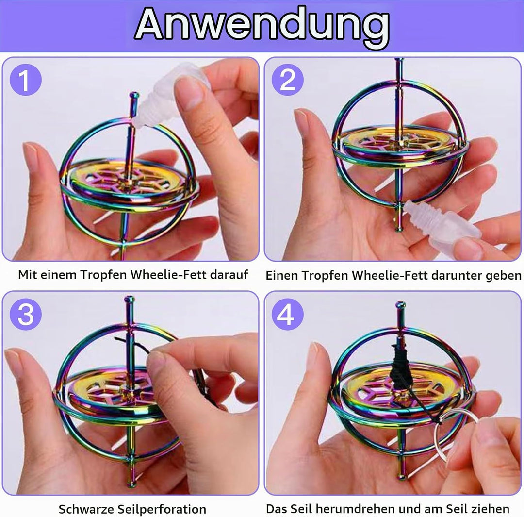 Gyroscope,Rotierendes Schreibtischspielzeug,Gyroskop Metall Bunte Spinning Dekompression,Spielzeug P
