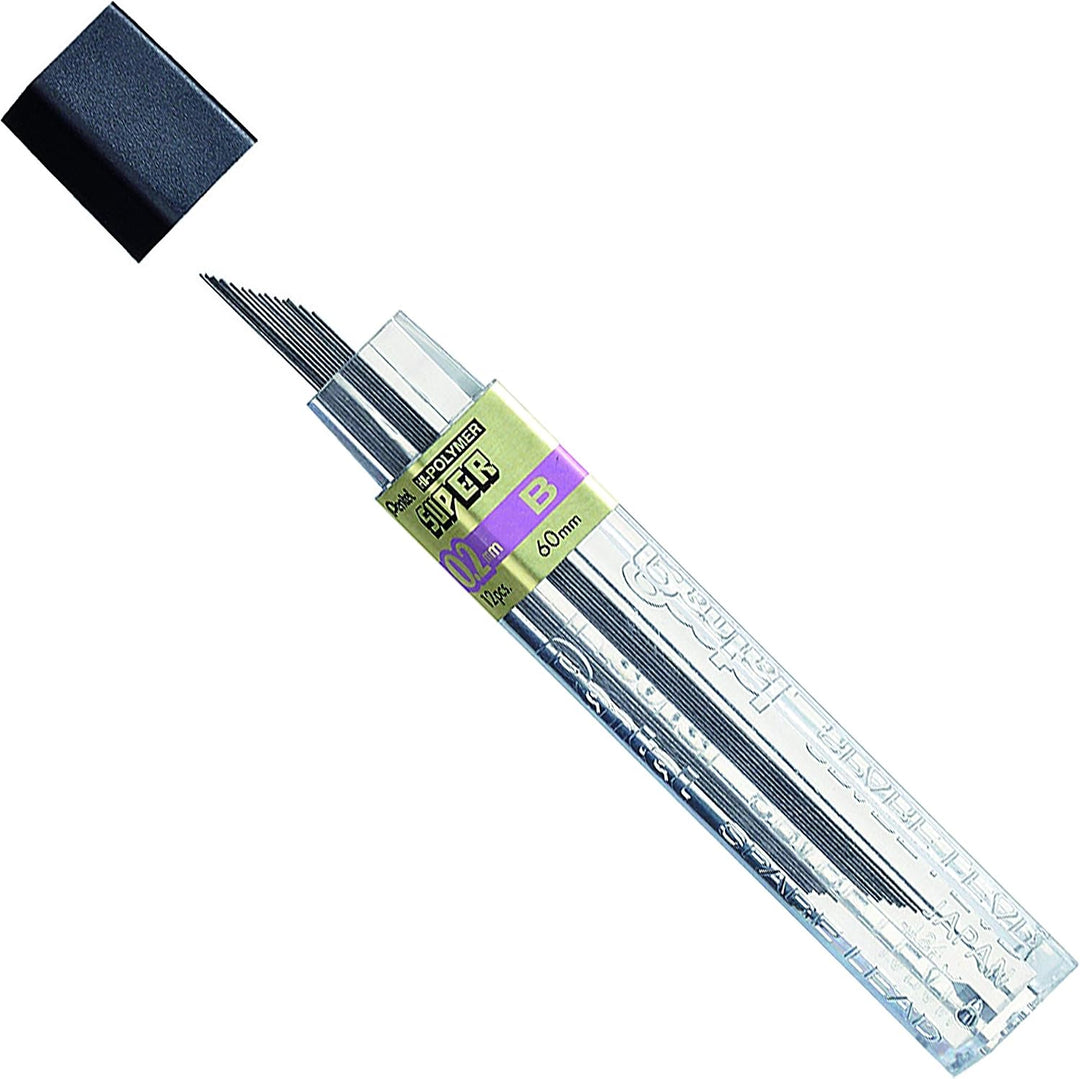 Pentel Super Hi-Polymer c502-b 0,2 mm Blei Refill (12 Stück) 0,2 mm, 2 B, 0,2 mm, 2 B