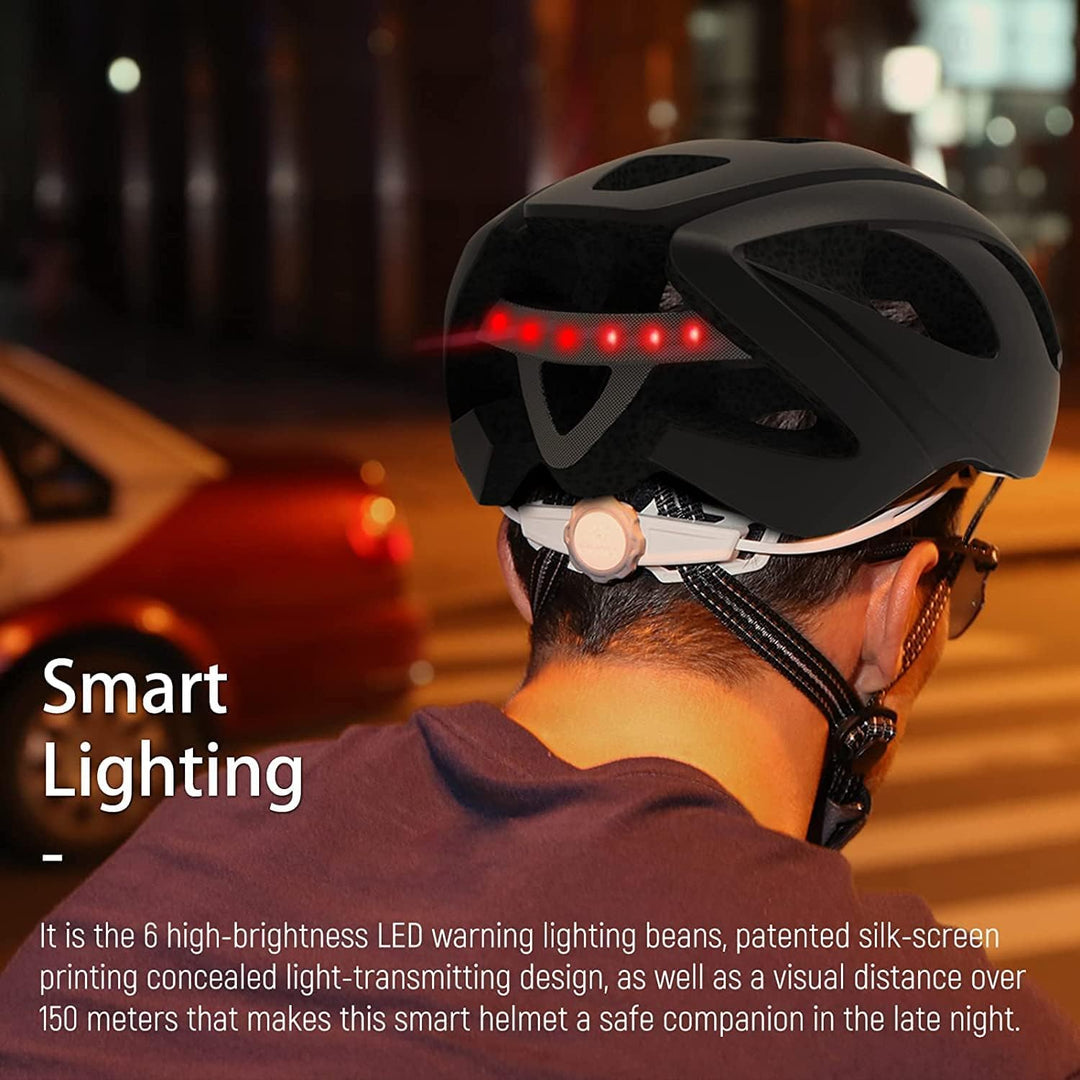 Smart4u Fahrradhelm mit Blinker und Bremslicht, Smart Fahrradhelm mit Lautsprecher, Fahrrad Stadthel