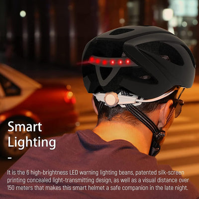 Smart4u Fahrradhelm mit Blinker und Bremslicht, Smart Fahrradhelm mit Lautsprecher, Fahrrad Stadthel