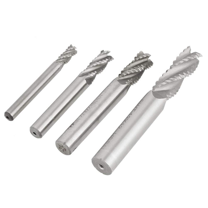 Schruppfräser - 4 Schneiden HSS Schruppfräser CNC Fräser M6/M8/M10/M12 für Holz, Aluminium, Stahl, T