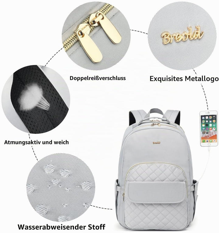 Rucksack Damen 17.3 Zoll Rucksack Schule Mädchen Teenager,Schultasche Frauen mit Laptopfach &amp; USB,Ta