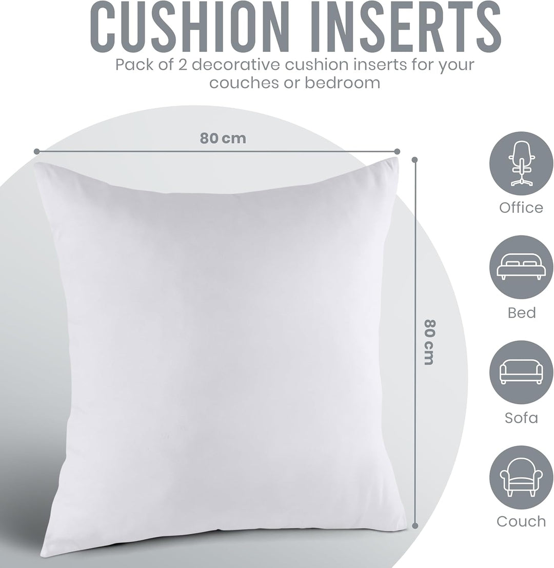 Utopia Bedding 2er Set Kissenfüllung 80 x 80 cm, Innenkissen Füllkissen Kopfkissen Sofakissen (Weiss