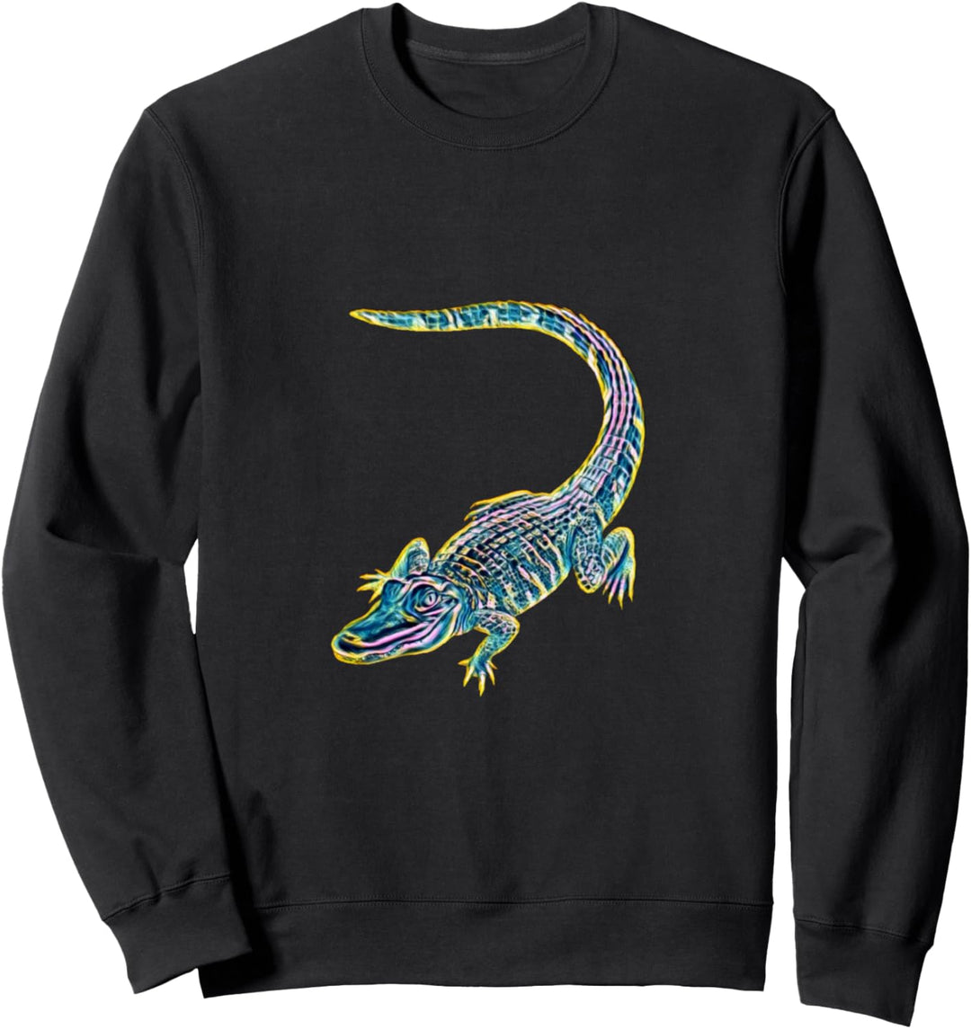 Krokodil Motiv Alligator Reptilien Echse Raubtiere Krokodile Sweatshirt