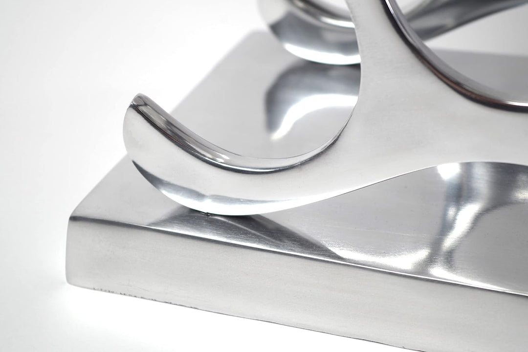 Kobolo Weinregal Flaschenhalter Circle - Metall poliert - Silber - für 15 Flaschen 29x17x57 cm