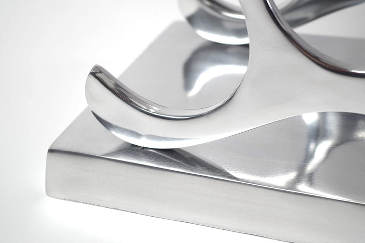 Kobolo Weinregal Flaschenhalter Circle - Metall poliert - Silber - für 15 Flaschen 29x17x57 cm