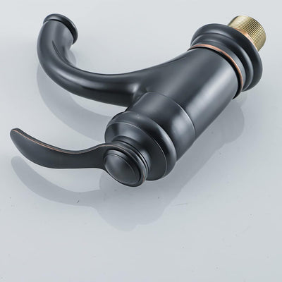 BOAOTX Wasserhahn Bad Schwarz Retro, Waschtischarmatur Antik, Armatur Waschbecken Nostalgie, Badarma