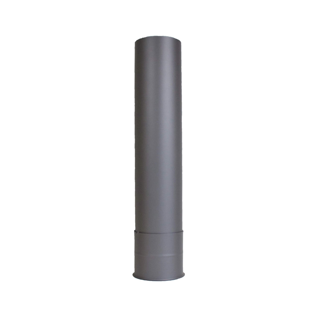 LANZZAS Ofenrohr Wandfutter mit 500 mm Rohr, für den Durchmesser, DN Ø 120 mm, Farbe: gussgrau - wei
