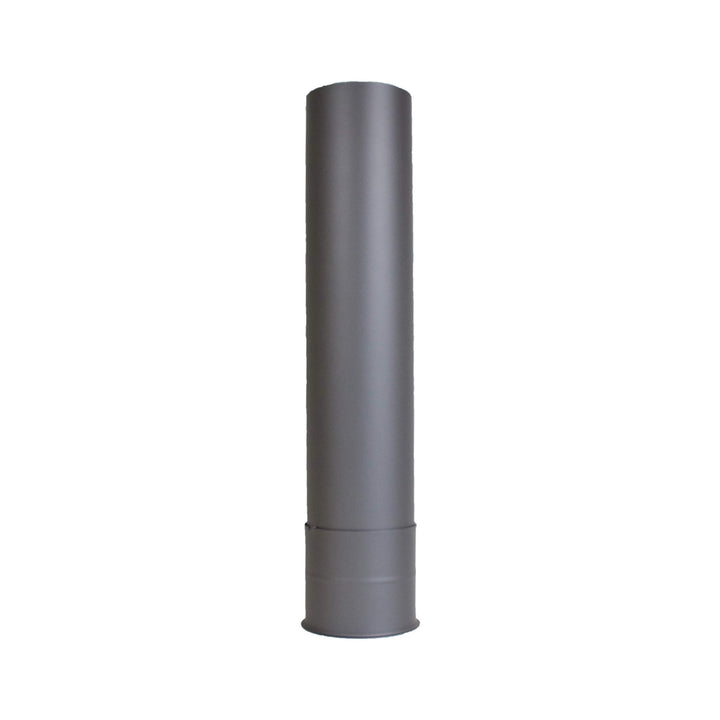 LANZZAS Ofenrohr Wandfutter mit 500 mm Rohr, für den Durchmesser, DN Ø 120 mm, Farbe: gussgrau - wei