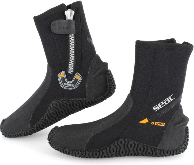 Seac Basic HD, Füssling aus 5 mm Neopren und fester Laufsohle, Taucherschuhe für Geräteflosse, L