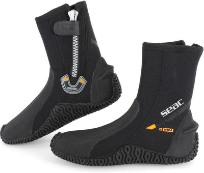 Seac Basic HD, Füssling aus 5 mm Neopren und fester Laufsohle, Taucherschuhe für Geräteflosse, S