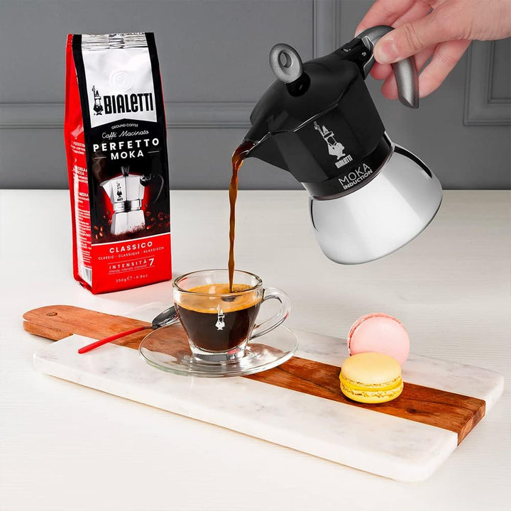 Bialetti - Moka Induction, Moka-Kanne, Geeignet für Alle Herdarten, 2 Tassen Espresso (100ml), Schwa