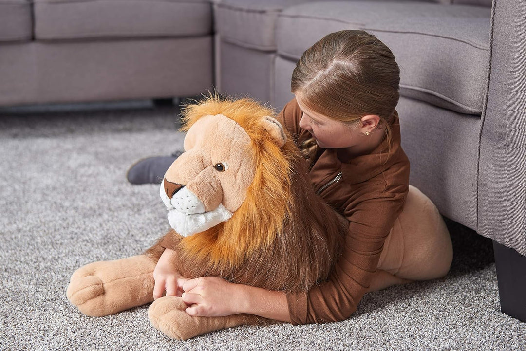 Wild Republic 17341 19322 Jumbo Plüsch Löwe, grosses Kuscheltier, Plüschtier, Cuddlekins, 76 cm, Löw