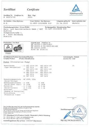 HST | Heizungspumpe | Umwälzpumpe | HST 25-40/180 mm | 4 Meter Förderhöhe