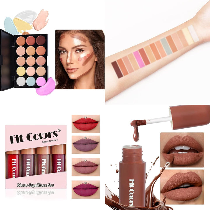 Make-up-Geschenkset Kosmetik-Palette Starter Kit Schminke Set, Make-up Sets mit Schminktasche Schmin