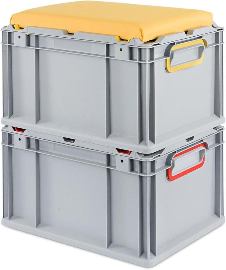 PROREGAL SparSet 4x Eurobox NextGen Seat Box Blau | HxBxT 36,5x30x40cm | 30 Liter | Griffe geschloss