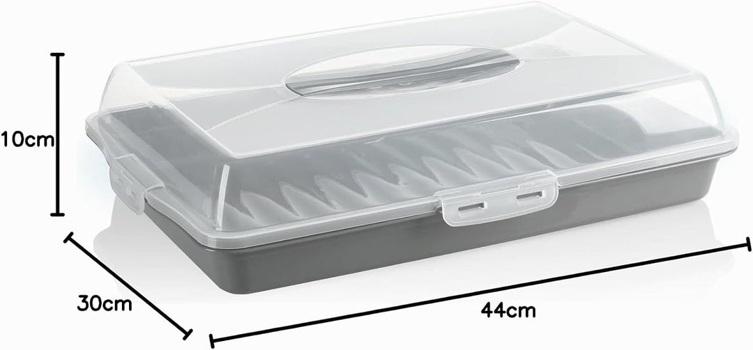 com-four® Kuchenbehälter - Transportbox für Kuchen und Lebensmittel - Aufbewahrungsbehälter mit Deck