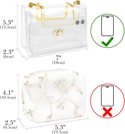 Linkidea Transparente börse Tasche, börsen und Handtaschen, 2 in 1 transparente Schultertaschen für