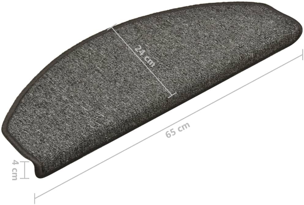 homiuse Treppenmatten 15 STK. Dunkelgrau 65x24x4 cm Treppenstufen Matten Modern Stufenteppich Treppe
