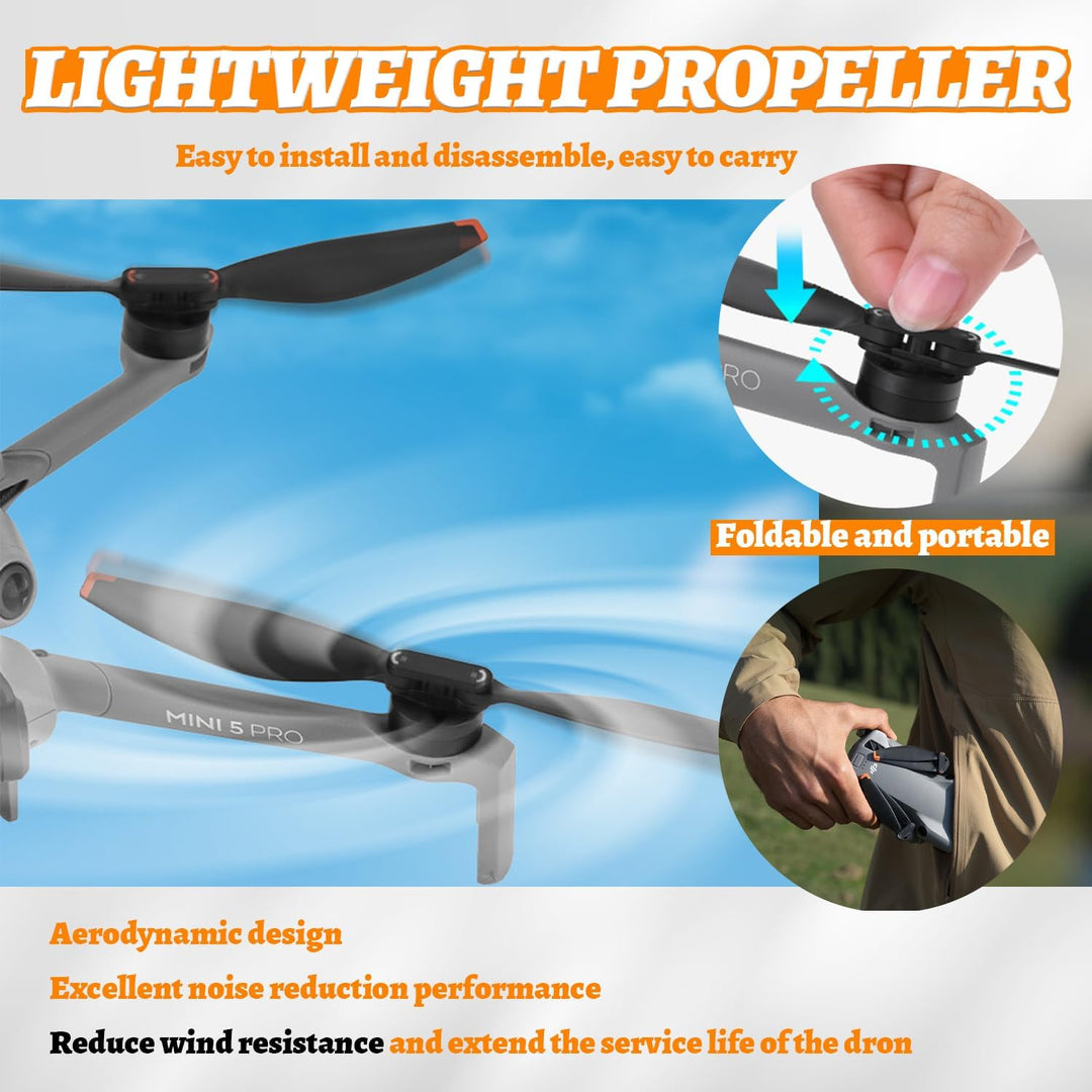 8 Stück Propeller für DJI Mini 5 Pro | Drohnen Propeller Blätter Ersatzpropeller geräuscharme Blätte