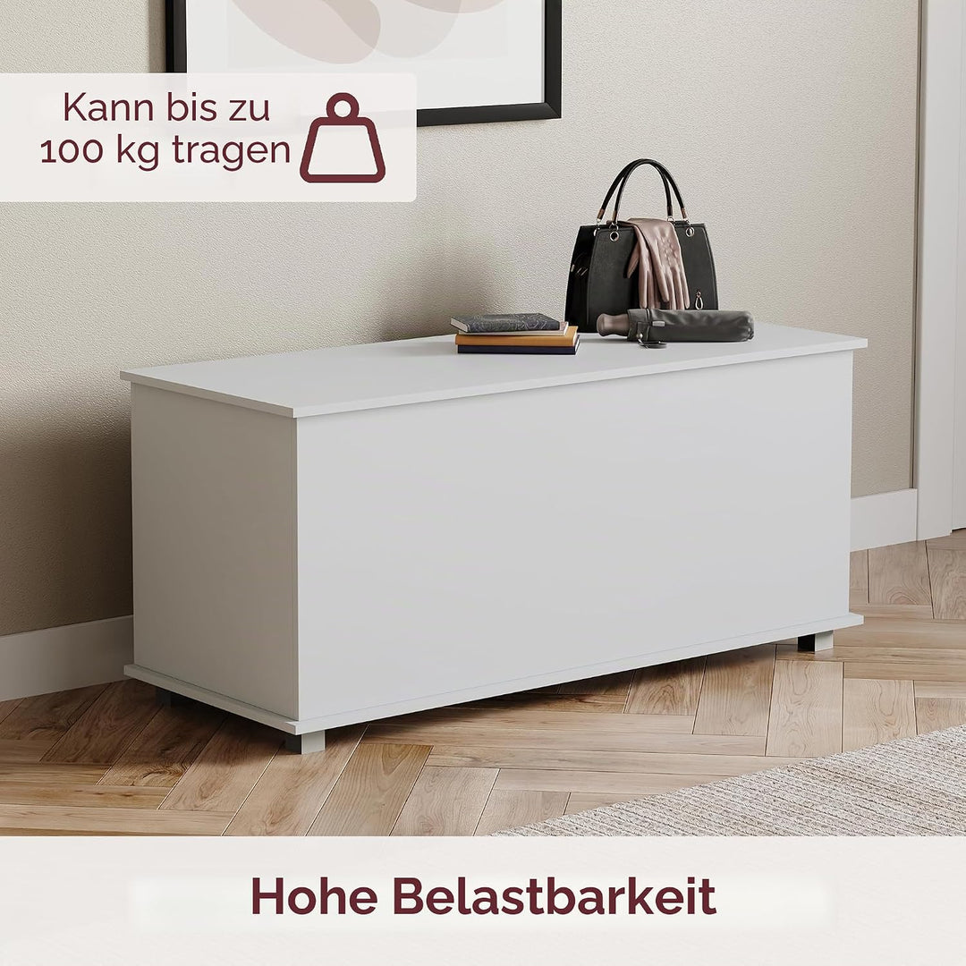 Vida Designs Leon Stauraum Ottomane Holztruhe mit Deckel Sitzhocker Fensterbank Decken Bettzeug Spie