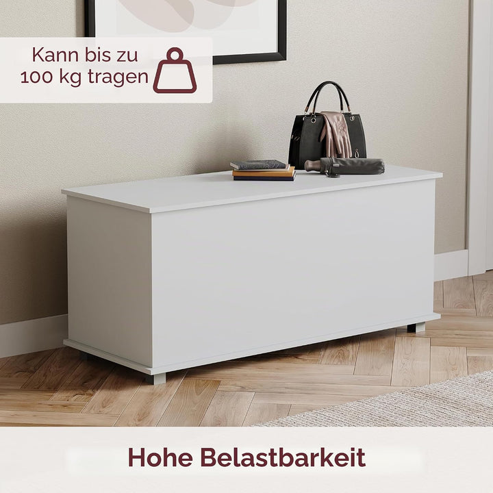 Vida Designs Leon Stauraum Ottomane Holztruhe mit Deckel Sitzhocker Fensterbank Decken Bettzeug Spie