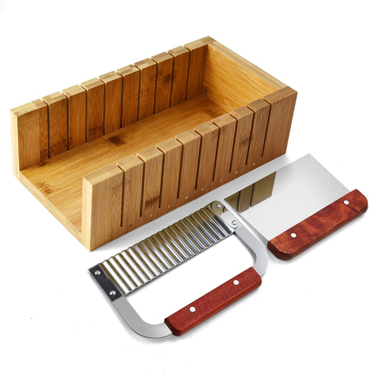 POFET Seifenschneider-Set, Holzformwerkzeug für Seifenherstellung, Brotschneider, Barschneider mit e