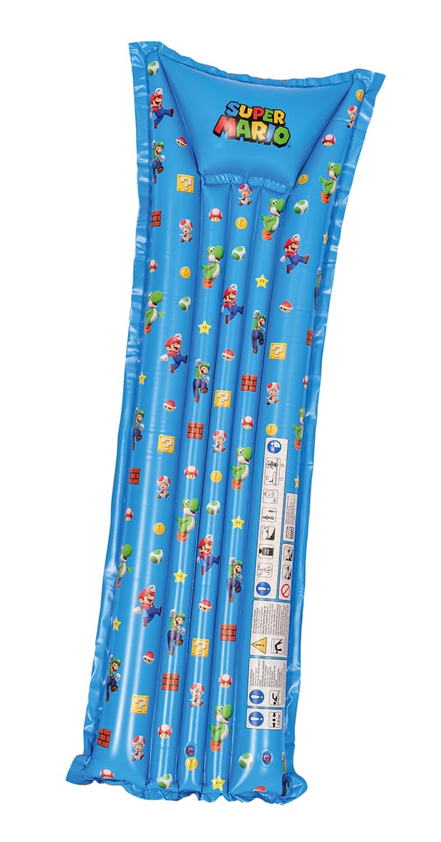 Super Mario Luftmatratze, aufgeblasen ca. 177x60 cm, unaufgeblasen ca. 183x69 cm
