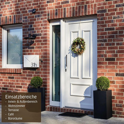 VIVANNO Pflanzkübel Blumenkübel Übertopf Säule Fiberglas Anthrazit Block 60x30x30 Anthrazit Matt 60x