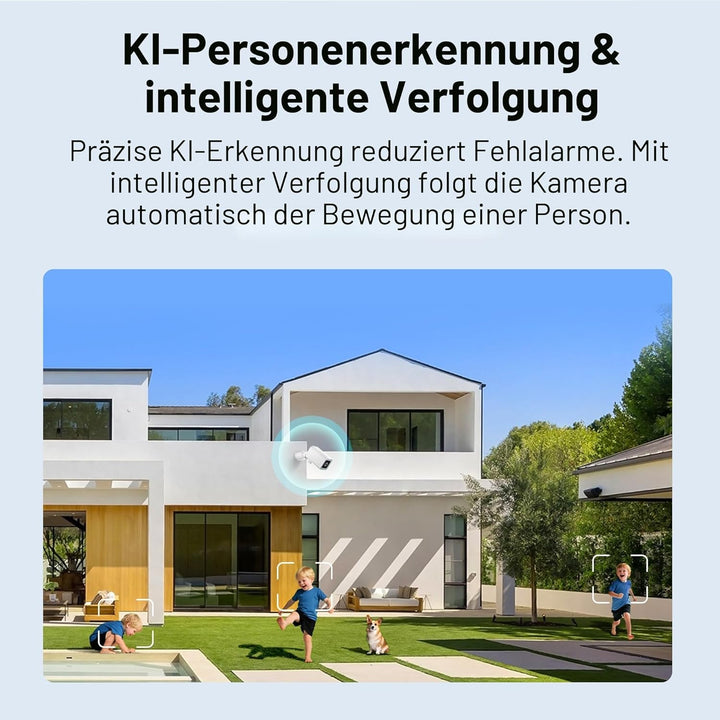 SONOFF CAM-B1P Outdoor-Überwachungskamera, 2K HD & Farbnachtsicht, 180° Panoramaansicht, KI-Menschen