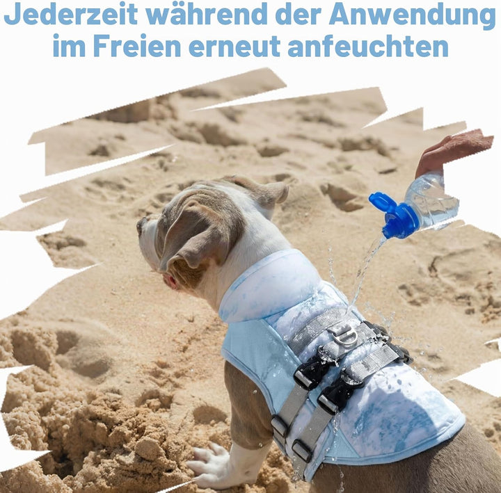 Kühlweste Hund Sommer Leicht Atmungsaktiv Kühlmantel Hund Mit D-Ring, Verstellbar Sonnenschutz Hunde