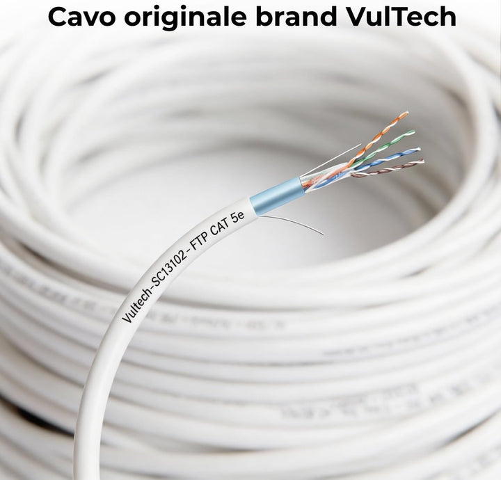 Vultech SC13102 – 100 Strang LAN, 5e FTP, Weiss 100 metri Cat.5e FTP, 100 metri Cat.5e FTP