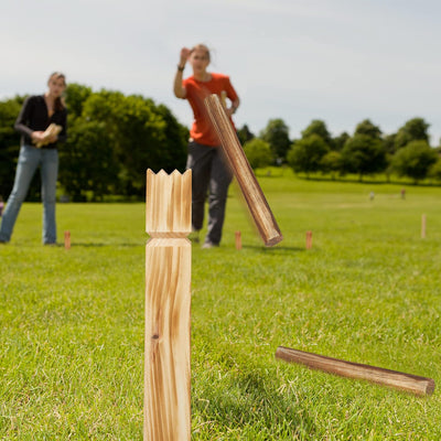 Relaxdays Unisex – Erwachsene Wikingerspiel, Wurfspiel aus Holz, Garten, 21 Spielfiguren, Kinder, Ca