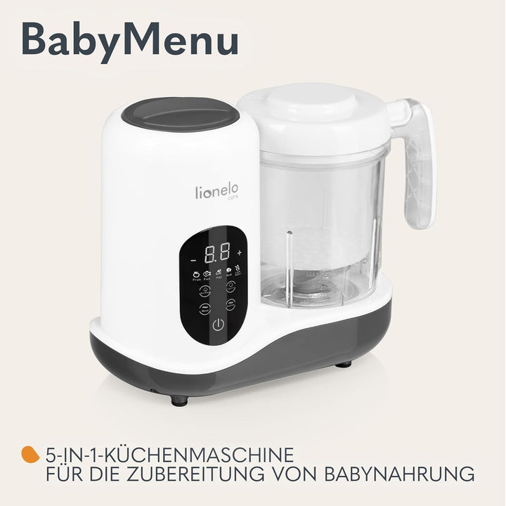 LIONELO BABYMENU Multifunktionale Küchenmaschine zur Zubereitung von Babynahrung 300 4 Programme Däm