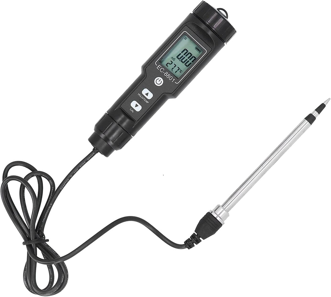 Zerodis Bodenmessgerät Bodenanalyse Set Bodentester Digital EC Bodenmessgerät, Salzdetektor mit Sond