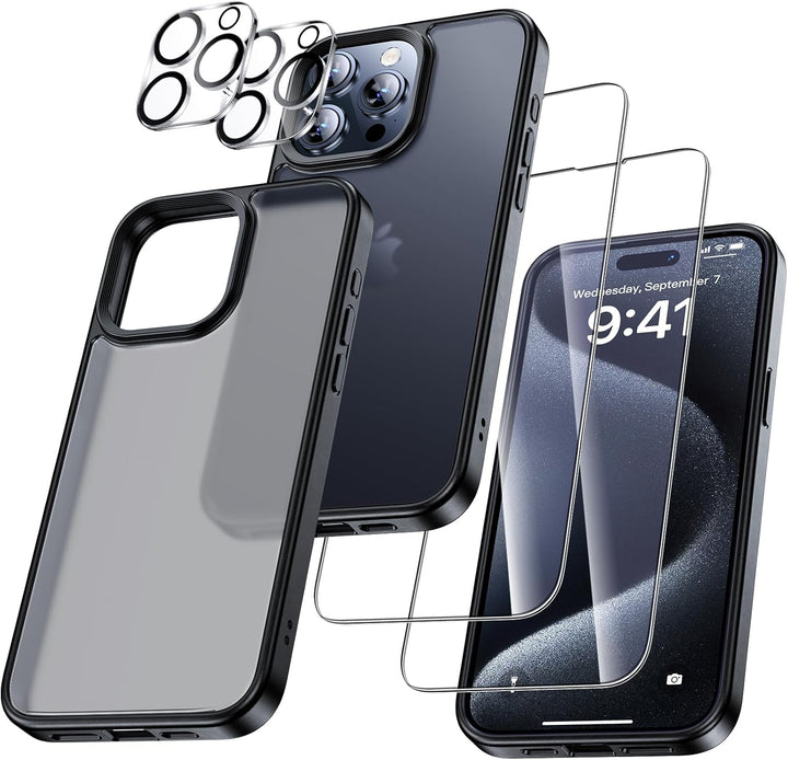 UniqueMe für iPhone 15 Pro Max Hülle, 5-in-1-Set Handyhülle für iPhone 15 Pro Max Case Rundumschutz