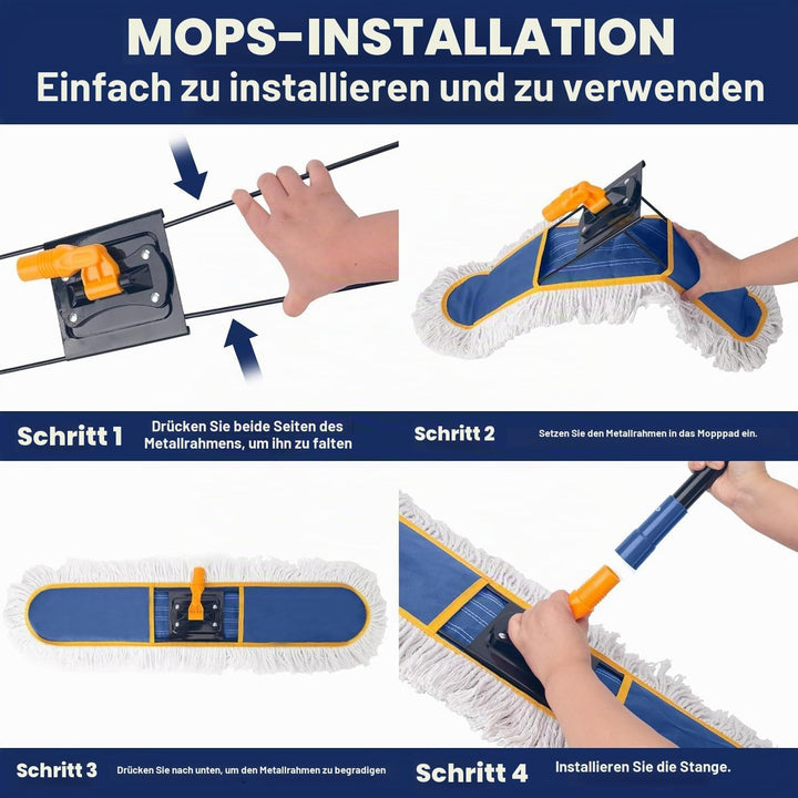 KeFanta 91cm Industrieller Wischmopp, industrielles Mopp-Set extra grosser Bodenwischer mit Mikrofas