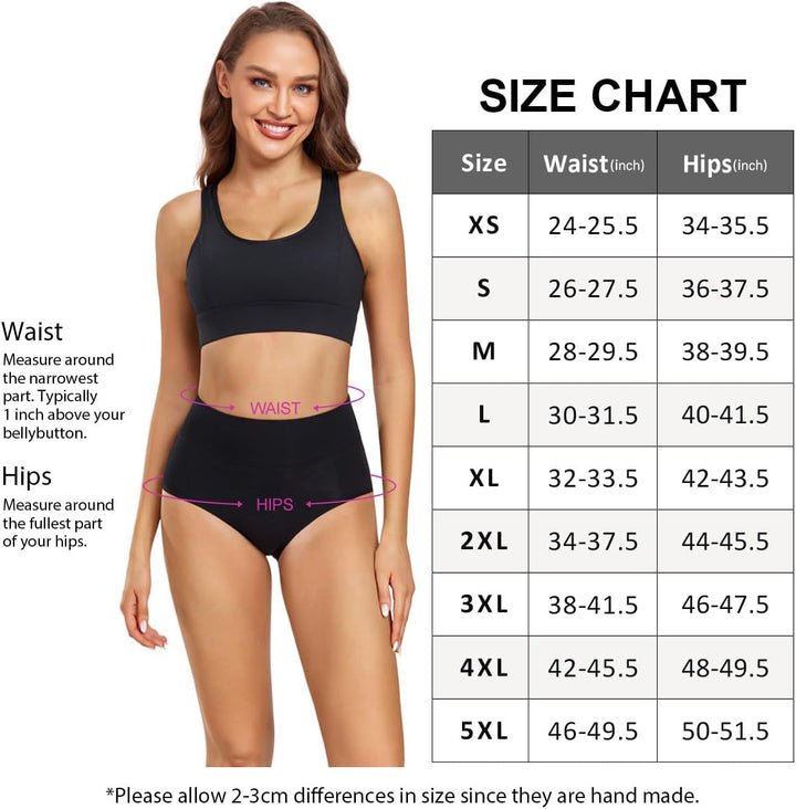wirarpa Damen Unterhosen Baumwolle Unterwäsche Hohe Taille Slips Hoher Taillenslip für Frauen 5er Pa