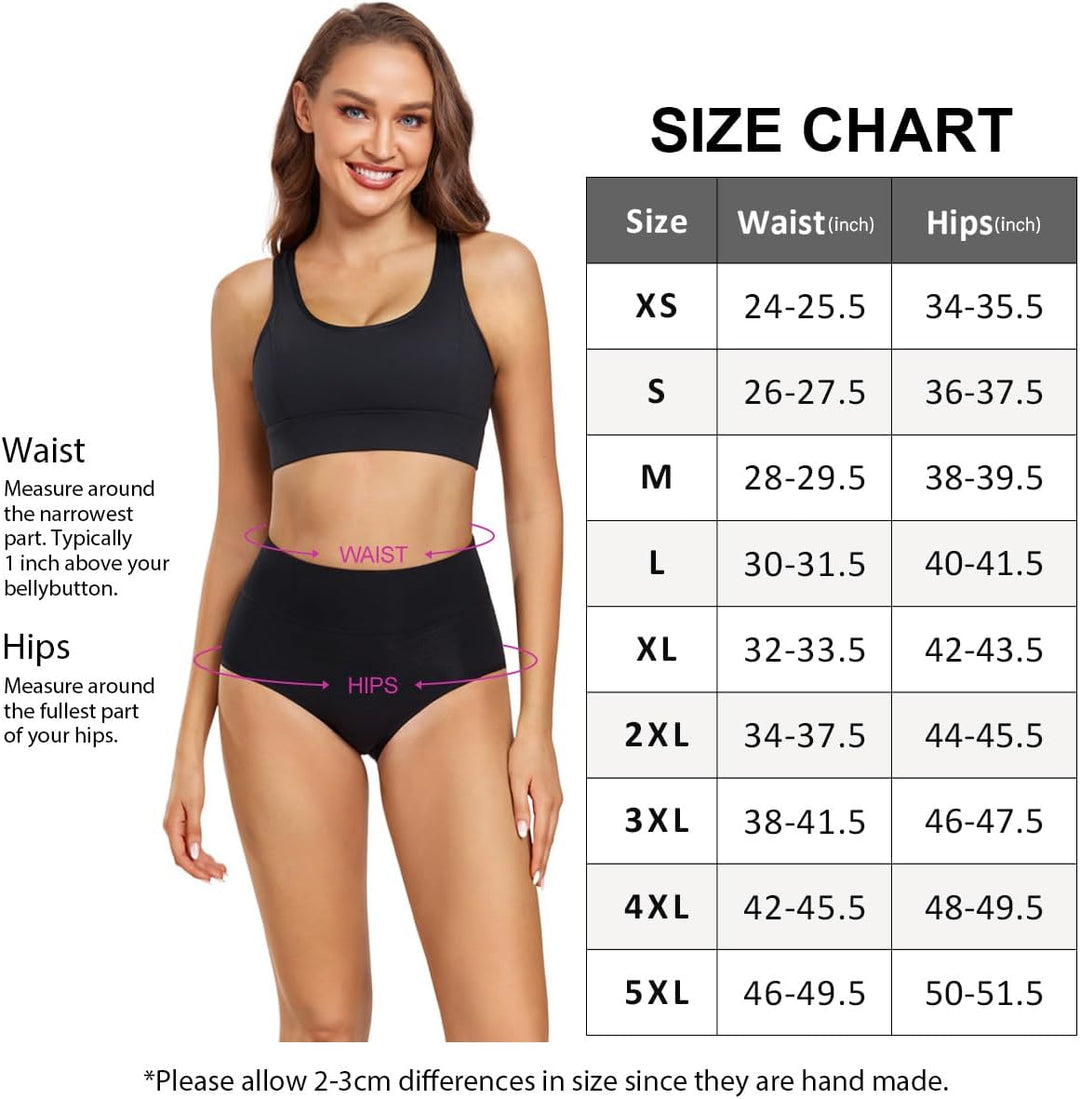 wirarpa Damen Unterhosen Baumwolle Unterwäsche Hohe Taille Slips Hoher Taillenslip für Frauen 5er Pa