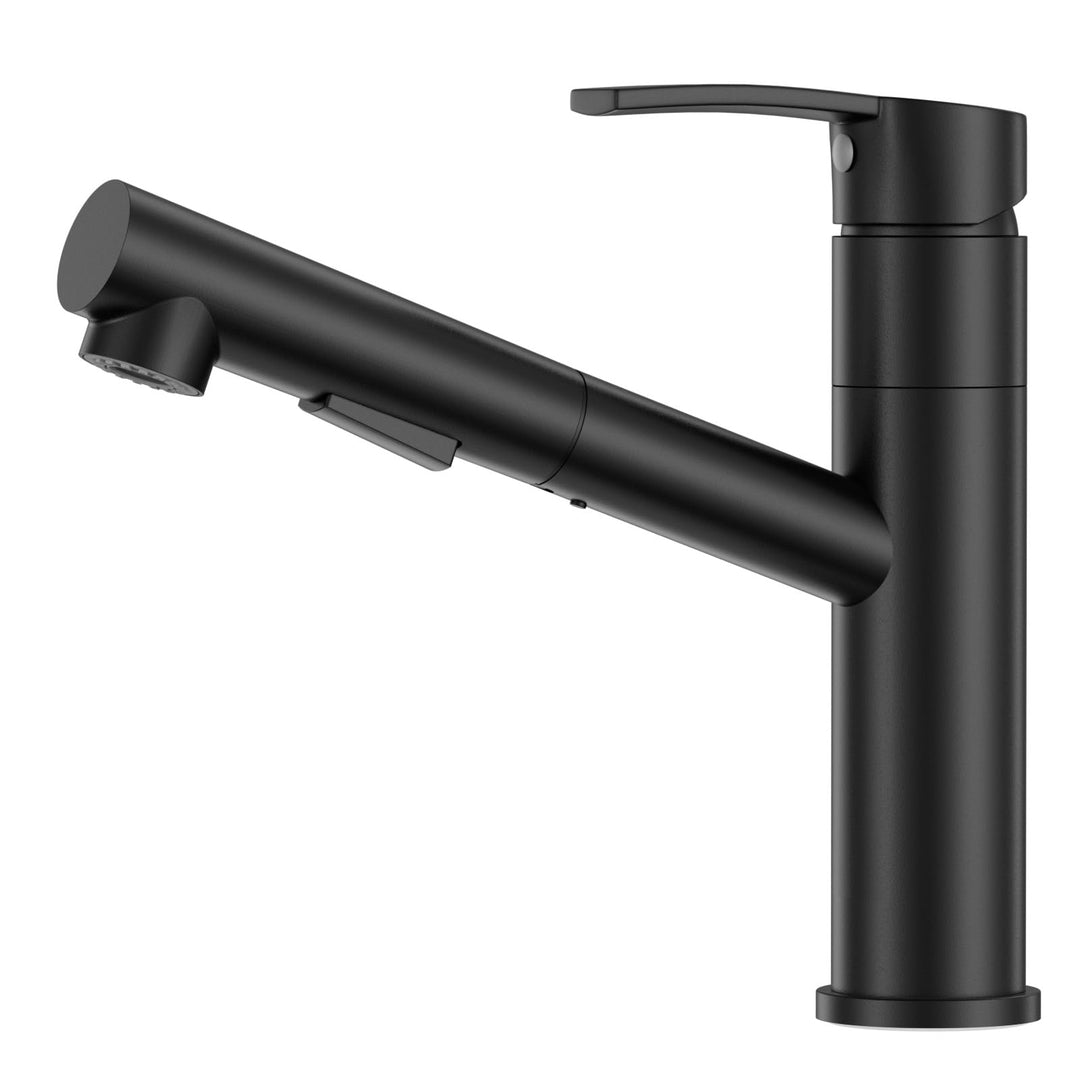 APPASO Wasserhahn Küche Schwarz, Hochdruck Küchenarmatur Ausziehbar, Spültischarmatur Küche mit 2 St