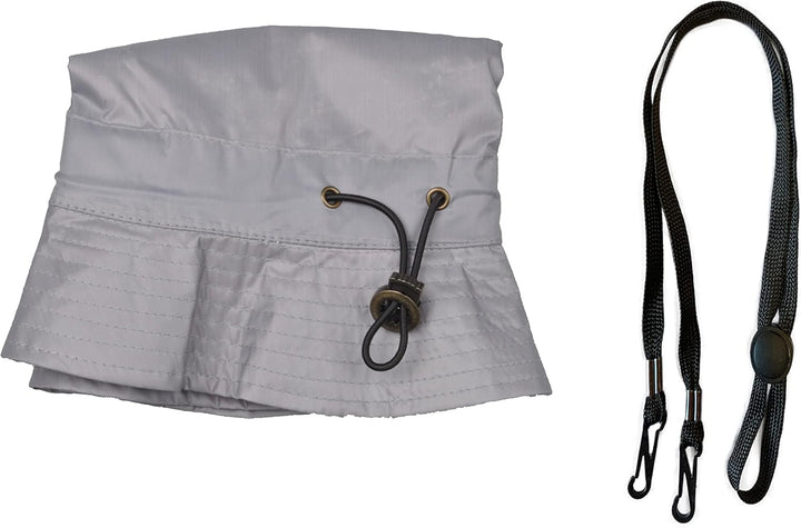 Toutacoo. Regenhut. Regenbob. Einstellbar. Nylon-Look M-L 22-grau kinnriemen, M-L 22-grau kinnriemen