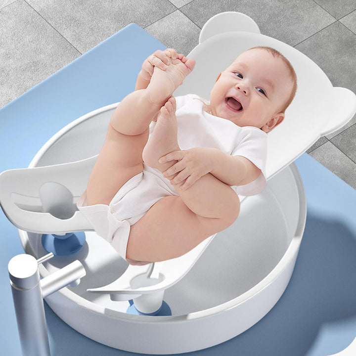 Baby-Waschbecken-Badewanne mit Saugnapf, tragbare Baby-Badewanne mit ergonomischem Design, sicheres