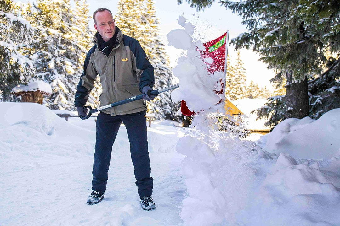 Freund Victoria Aluminium-Schneeschieber mit Flüsterkante Ergonomic Rot Stiellänge 125 cm Alu, Rot S