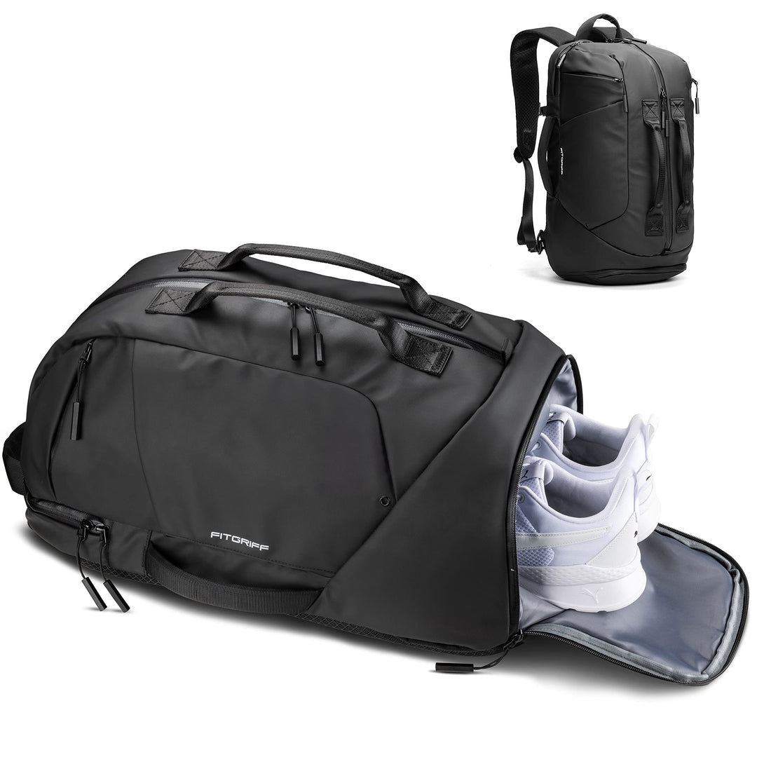 Fitgriff® Sporttasche mit Rucksackfunktion - Rucksack mit Schuhfach &amp; Laptopfach - für Herren und Da