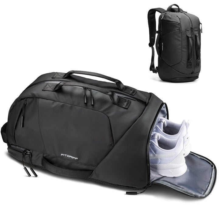 Fitgriff® Sporttasche mit Rucksackfunktion - Rucksack mit Schuhfach &amp; Laptopfach - für Herren und Da