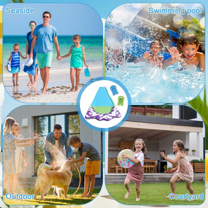 15.8 ft/480 Wasserrutsche Garten für Kinder, Wasserrutschmatte mit 2 Bodyboards, Rasenwasserrutschen